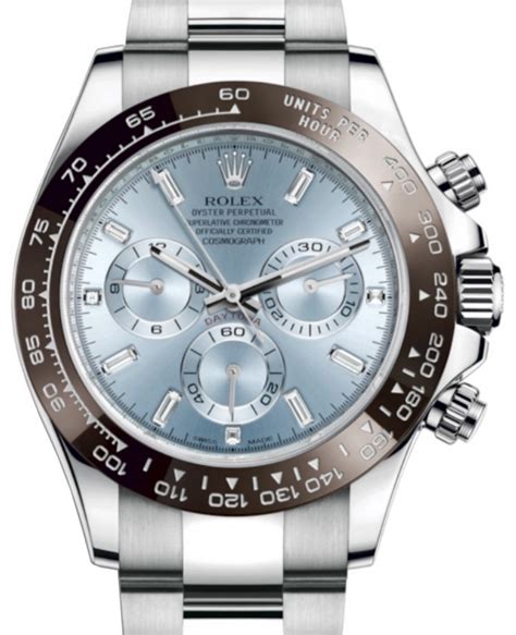 Rolex Daytona 116506, Platinum, Ice Blue Baguette Diamond.